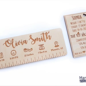 Custom Baby Birth Announcement Plaque, Funny Laser Engraved Metrics, Wooden Birth Stats Sign, Personalized Newborn Child Gift by MarktekDECO