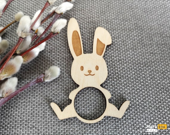 Wnvivi 6 Pezzi Portatovaglioli con Coniglietto di Uova di Pasqua, Anelli Porta Tovaglioli con Orecchie di Coniglietto di Pasqua, Fibbie per Tovaglioli a Molla per Decorazioni(A2