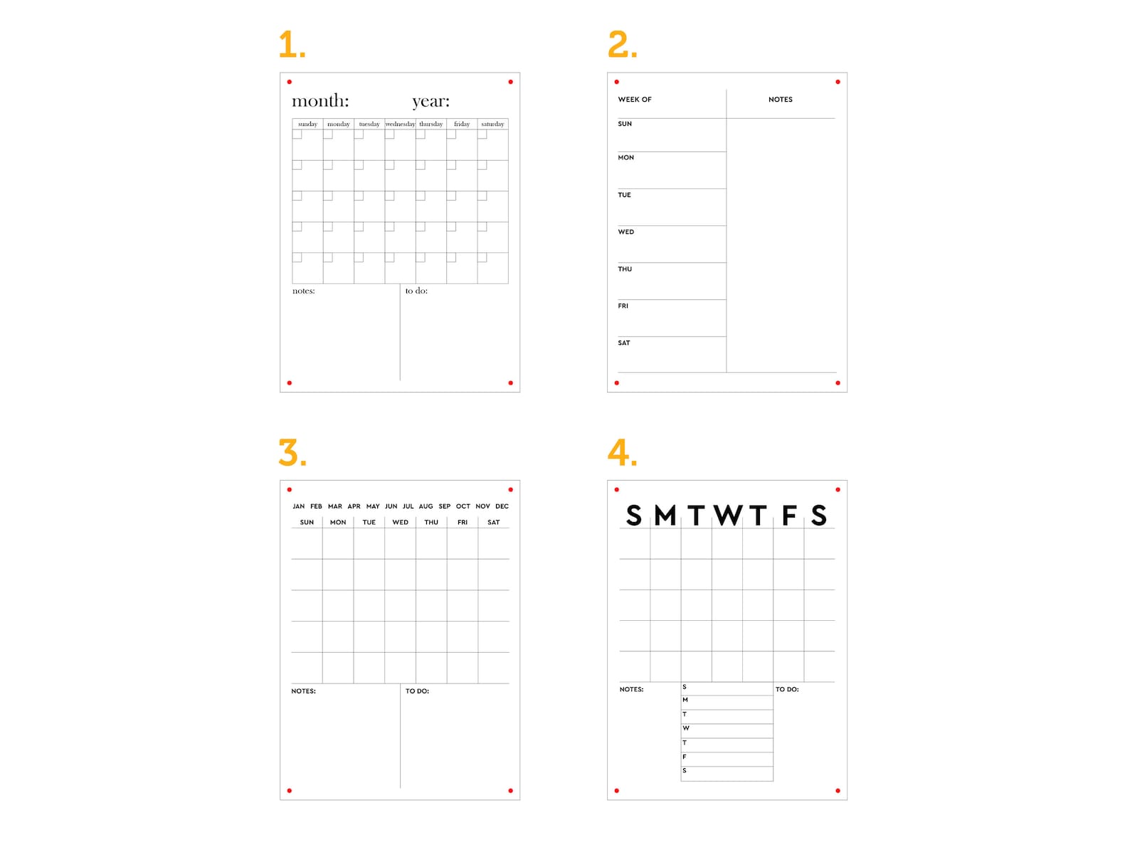 Vertical Acrylic Calendar Personalized Family Calendar Etsy