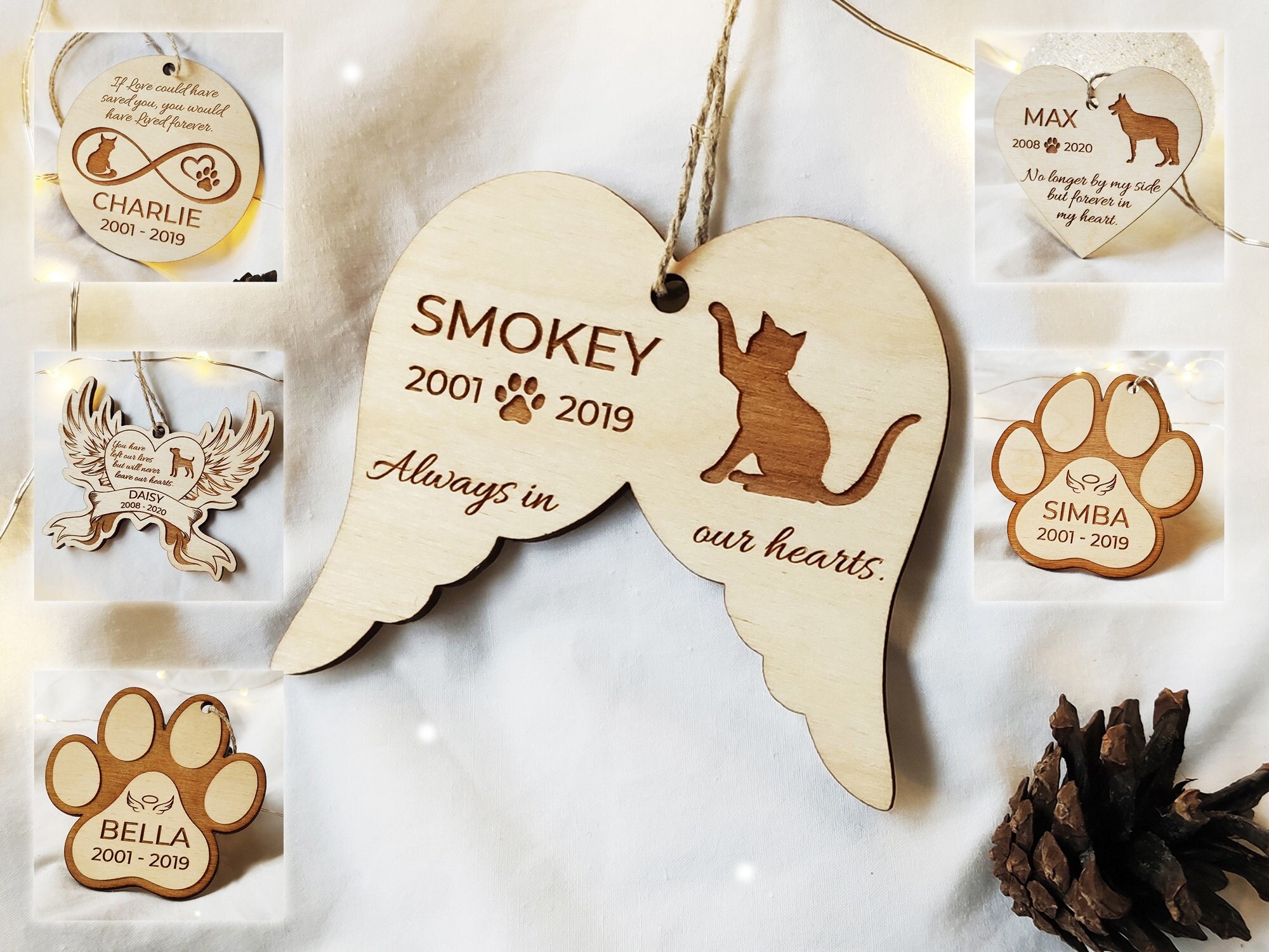 Pet Memorial Ornament, Dog Sympathy Gift, Cat Memory Ornament, Pet ...