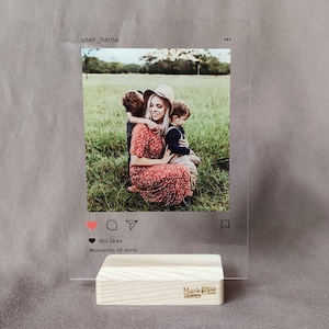 Placca fotografica Instagram acrilica / Poster Instagram personalizzato / Carta trasparente personalizzata / Poster di canzoni
