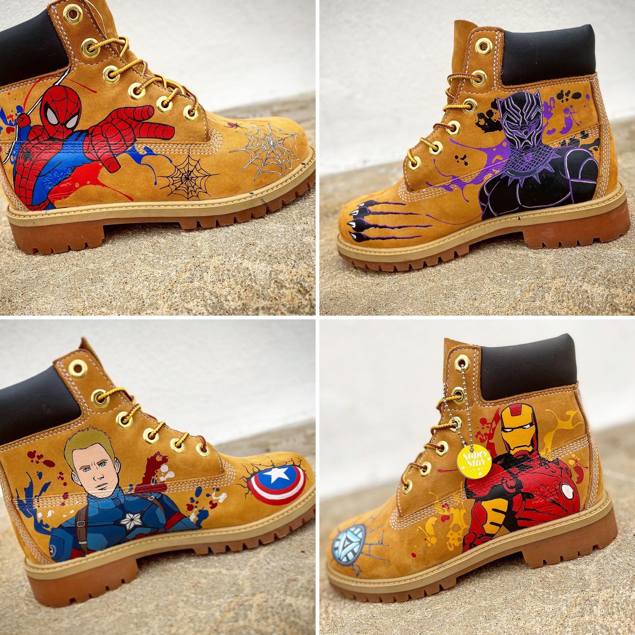 chef Gewond raken onderwijs Superhero Custom Mens Timberland Boots - Etsy