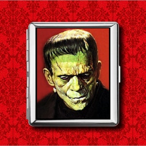 Frankenstein Classic Monster Horrorfilm Vintage Metall Brieftasche Stash Business Kreditkarte Zigarette ID Ipod Halter Box Case