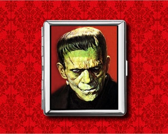 Frankenstein Klassieke Monster Horrorfilm Vintage Metalen Portemonnee Stash Zakelijke Creditcard Sigaret ID IPod Houder Box Case