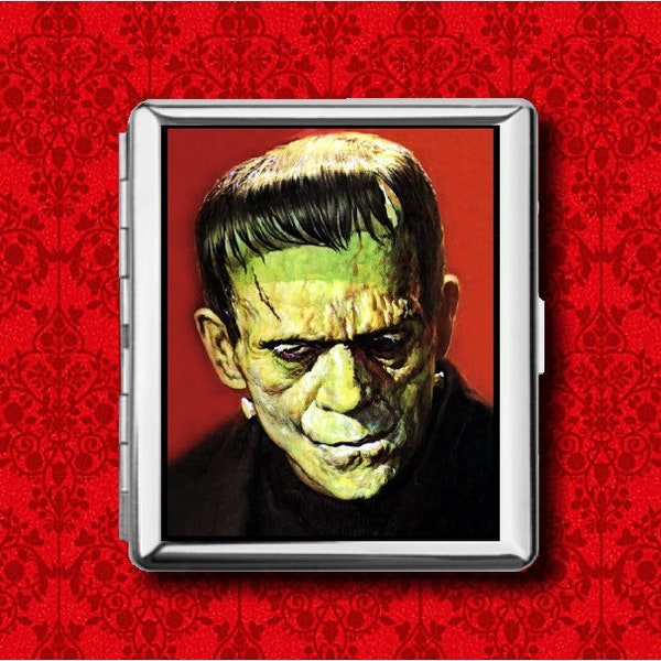 Frankenstein Classic Monster Horror Movie Vintage Metal Wallet Stash Business Credit Card Cigarette ID IPod Holder Box Case