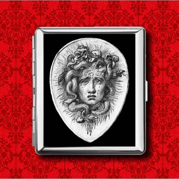 Medusa Snakes Greek Mythology Metal Wallet Stash Business Credit Card Cigarette ID IPod Holder Box Case