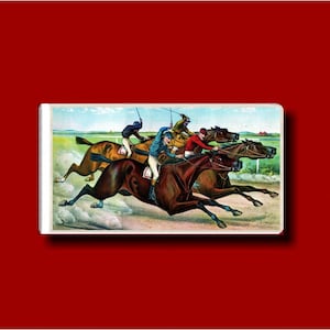 Pferd Racing Jockey Kentucky Derby Belmont Stakes Triple Crown Vintage Zigarre Label Metall Edelstahl Kreditkarte Bargeld Geld Clip