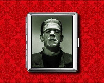 Frankenstein Klassieke Monster Horrorfilm Vintage Metalen Portemonnee Stash Zakelijke Creditcard Sigaret ID IPod Houder Box Case