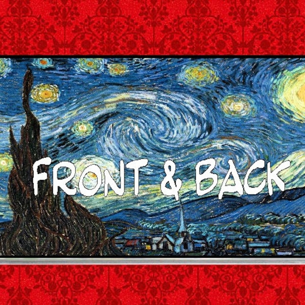 Starry Night Art Painting Stars Moon Vincent Van Gogh Vinyl Checkbook Cover Holder