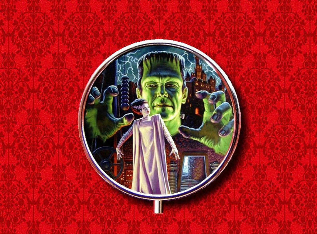 フランケンシュタインの花嫁 ホラー映画 ヴィンテージ リング 小物入れ 薬 ビタミン ガム チックタック ラウンドミント メタル ピルボックス ケース  ホルダー - Etsy 日本