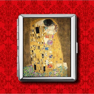 Gustav Klimt Der Kuss Kunstmalerei Metall Brieftasche Stash Business Kreditkarte Zigarette ID Ipod Halter Box Case