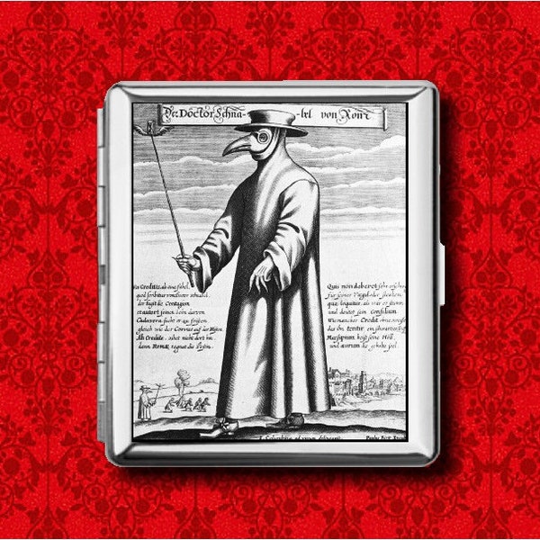 Plague Doctor Dr Bubonic Virus Death Metal Wallet Stash Card Cigarette ID IPod Case