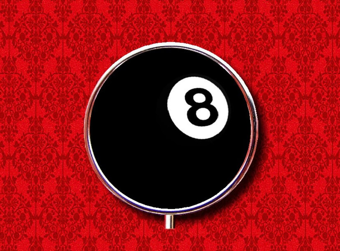 8ball Eight Ball Pool Billiards Ring Trinket Stash Medicine Vitamins ...
