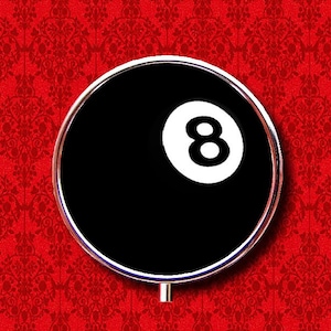 8Ball Oito Bolas Bilhar Anel Trinket Stash Medicina Vitaminas Goma Tic Tacs Redondo Menta Metal Caixa de Comprimidos Caso Suporte