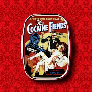 Cocaine Fiends Marijuana affiche de film publicitaire bibelots cachette médecine vitamines gomme tic tac menthe métal boîte à pilules support