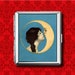 Flapper Kissing Man in the Moon Fairy Goddess Crescent Art Deco Metal Wallet Stash Business Credit Card Cigarette ID IPod Holder Box Case 