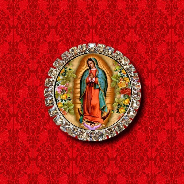 Our Lady Of Guadalupe Virgin Mary Saint Medal Religious Catholic Christian Collar Tie Tack Lapel Pin Brooch