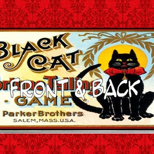 Support pour chéquier en vinyle avec chat noir pour diseur de bonne aventure
