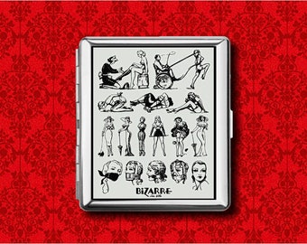 Dominatrix Bondage Fetiche Corsé Pin Up Cartera Metálica Escondite Tarjeta de Crédito Cigarrillo Identificación Soporte para iPod Estuche Caja