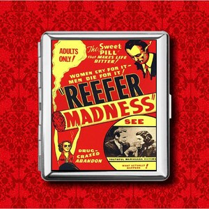 Reefer Madness Marijuana Weed Vintage Film Poster Werbung Metall Brieftasche Stash Business Kreditkarte Zigarette ID Gum Halter Box Case