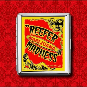 Reefer Madness Marijuana Weed Vintage Film Poster Werbung Metall Brieftasche Stash Business Kreditkarte Zigarette ID Gum Halter Box Case