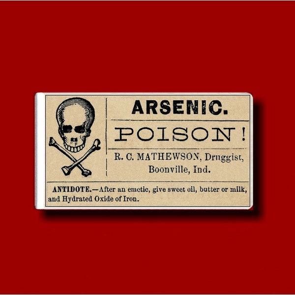 Arsenic Poison Vintage Medicine Poison Label Metal Stainless Steel Credit Card Cash Money Clip