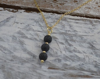 LAVA ROCK DIFFUSER necklace/ lava bead necklace/ Mindfulness Gift/ Essential Oil Necklace/ Aromatherapy diffuser necklace