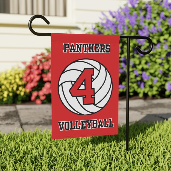 Personalized Volleyball Garden Flag: Custom Team Mascot, Player Name and Number