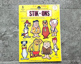 Vintage 1975 Hanna Barbara T.V. Pals Stik Ons Cartoon Character Stickers