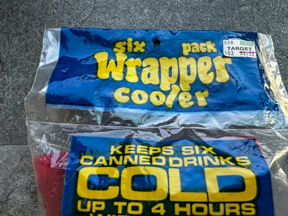 Vintage NIP Red Six Pack Nylon Wrapper Cooler Sof… - image 3
