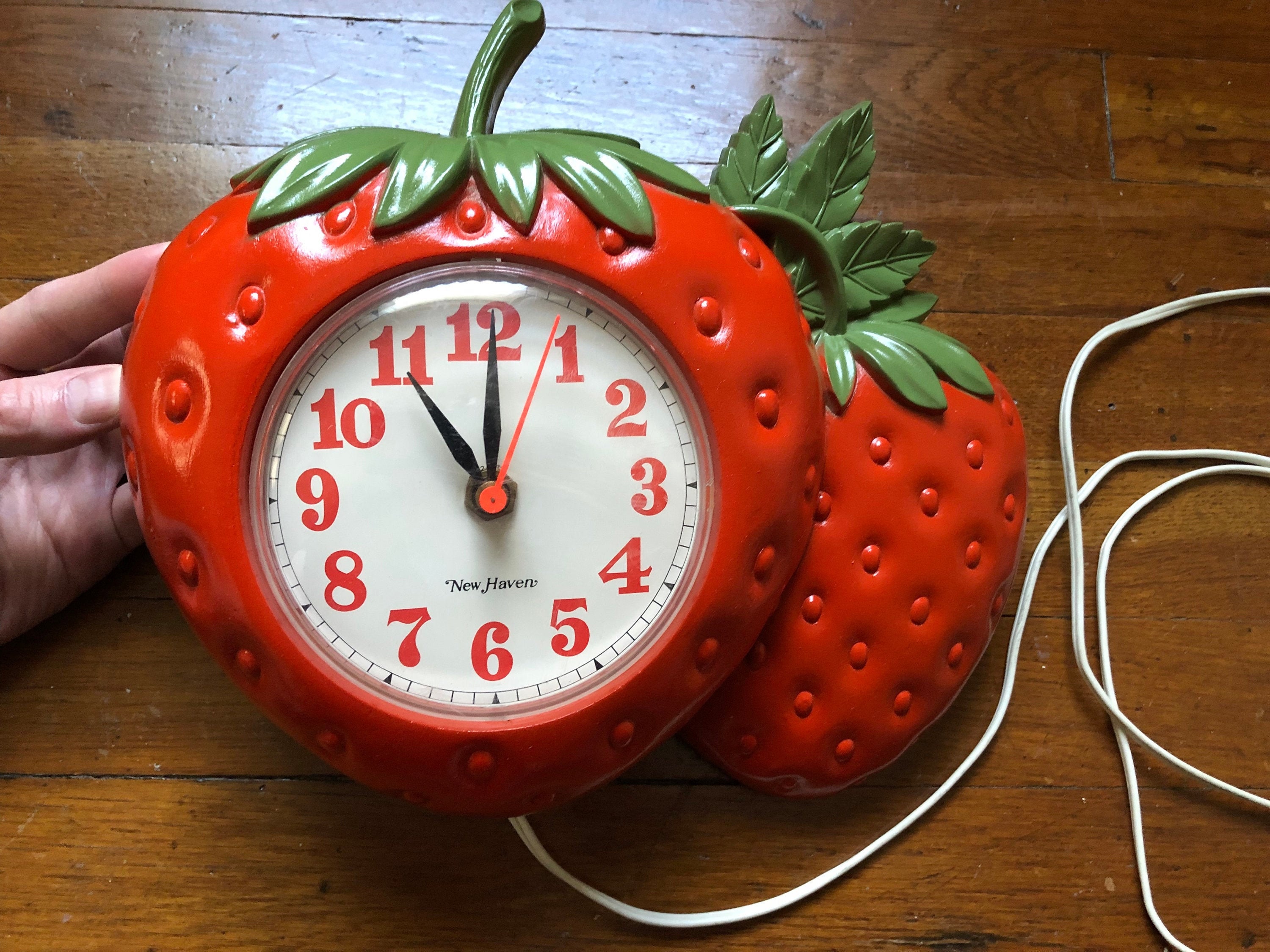 Vintage 70s New Haven Strawberry Wall Clock - Etsy