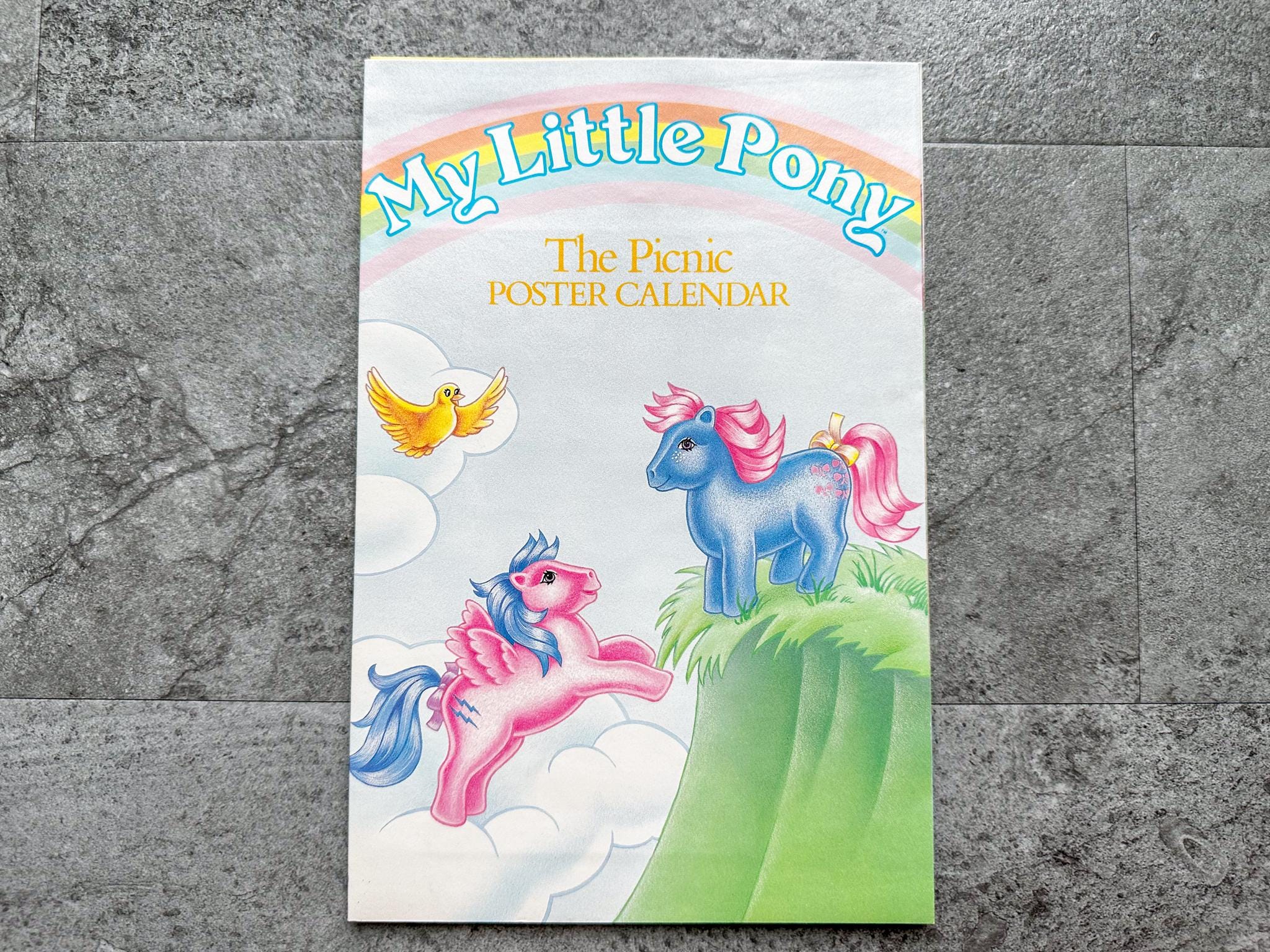 Vintage 1984 Hasbro My Little Pony the Picnic Poster Calendar Hi-c