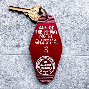 Vintage Ace of the Hi-Way Motel Kansas City Missouri Hotel Key Fob Plastic Tag Rm 3