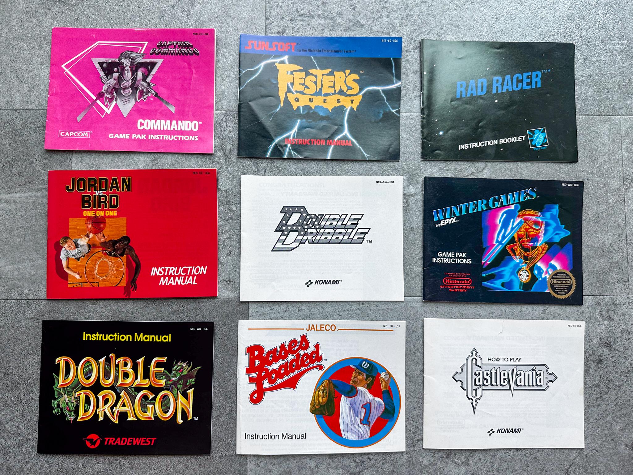 Vintage Nintendo NES Game Manuals Instructional Booklets You