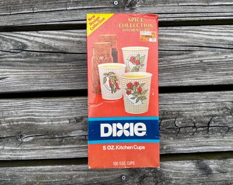 Vintage Dixie Cups 80s Bathroom Cups Watercolors Design