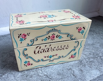 Vintage 50s Stylecraft of Baltimore No 806 Colorful Kitchen Tin Metal Address Box