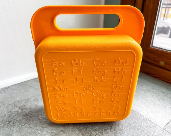 Vintage 90s Tupperware Stencils Carrying Alphabet Case Tuppertoys ...