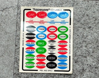 Vintage 1978 Tupperware Key Labels