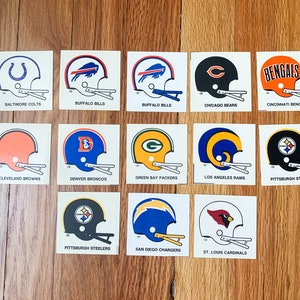 Vintage 1978 Kellogg&#39;s Pop Tarts NFL Team Football Helmet Stickers You Choose Your Team Collectible Sticker Sports Fan Gift