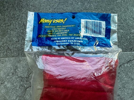 Vintage NIP Red Six Pack Nylon Wrapper Cooler Sof… - image 5