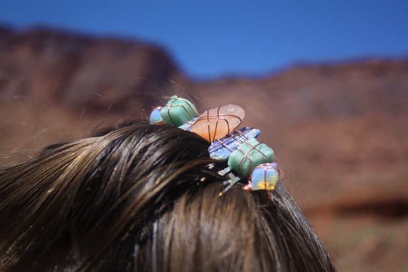 Mermaid Crystal Hair Comb, Boho Alternative Wedding Hair Comb, Bridal Comb, Bridesmaid Hair, Festival Hair Comb, Witchy Fairy Hair Pin image 9