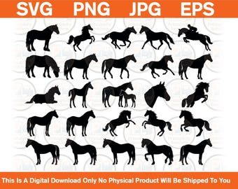 Horse Head Silhouettes Bundle | Equestrian SVG Cut Files (Digital Download)