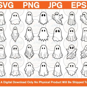 Halloween spöksilhuett Clipart-paket | Spöklika SVG-klippfiler (digital nedladdning)