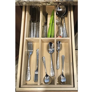 Up to 12 inches wide drawer insert, custom drawer organizer, wood drawer organizer, silverware drawer