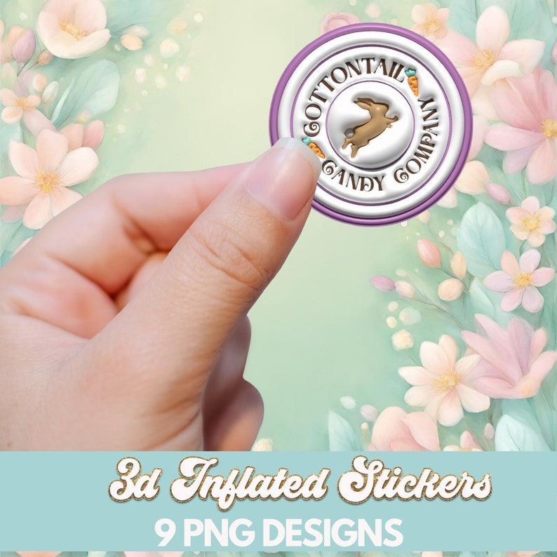 Easter PNG Sticker Bundle, Printable 3D Print and Cut Spring Inflatable ...