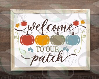 Fall Farmhouse Pumpkin Patch SVG, Autumn Sign Design (Digital Download)