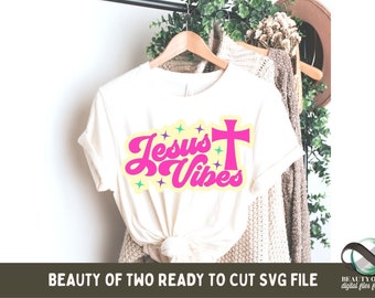 Jesús svg, Jesús Vibes Pascua svg y png, Camiseta cristiana de Pascua Diseño de la Cruz de Jesús, Archivos cristianos para cortar o imprimir Descarga instantánea