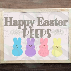 Happy Easter Peeps svg und png, Rustic Ostern Zeichendesign svg zum Schneiden oder Drucken, Hello Peeps svg, Ostern Candy svg, Instant Download
