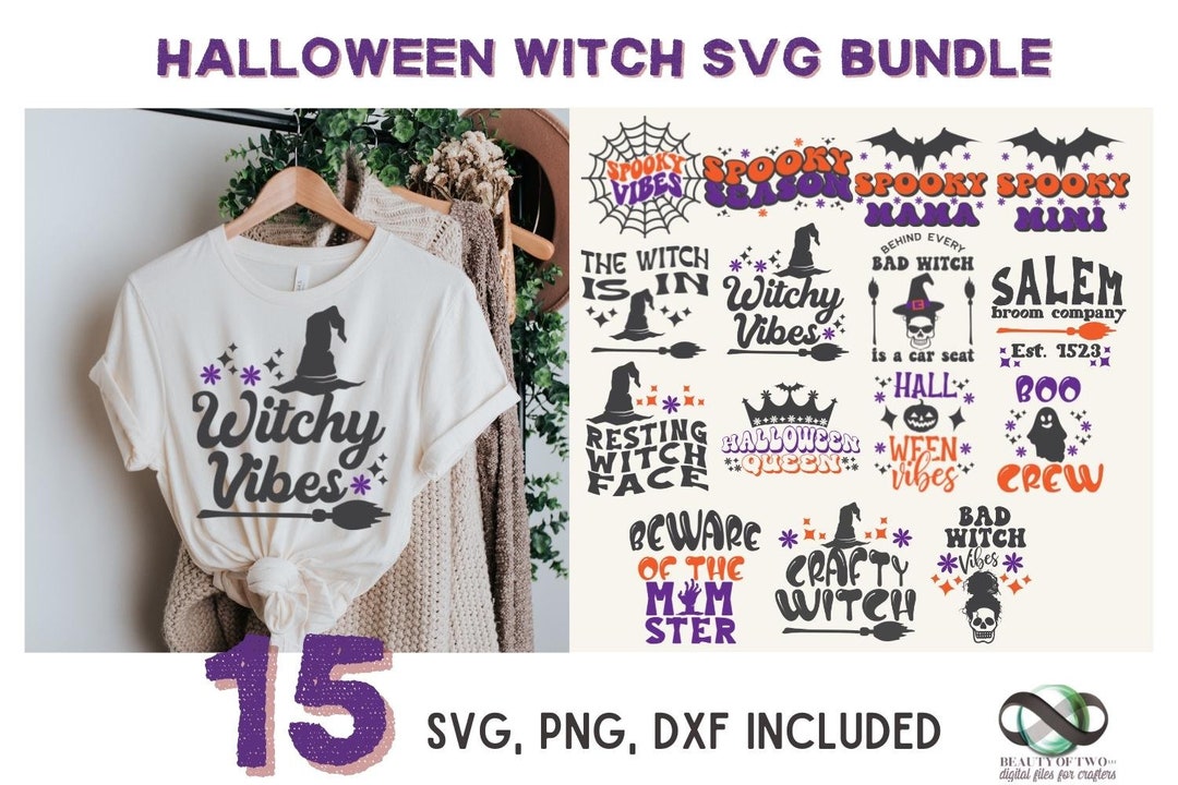 Halloween Witch SVG Bundle, Funny Mom Shirt Cut Files (svg, Png, Dxf ...