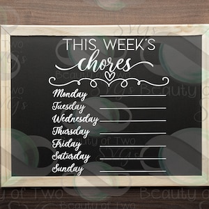 svg This Weeks Chores SVG | Chore list SVG File| Chore Chart SVG for Cutting or Print | Svg Kids Chores| Svg Printable, Commercial Use Png